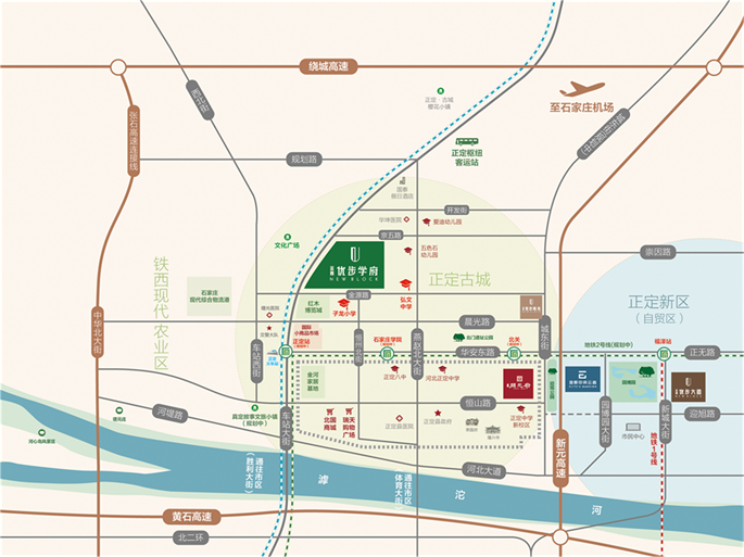 石家莊金輝優(yōu)步學府區(qū)位圖